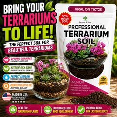 Close-up of Leaves and Soul terrarium soil mix ingredients
