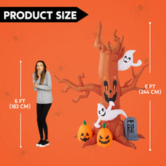 Close-up of LED lights on Joiedomi Halloween inflatable tree