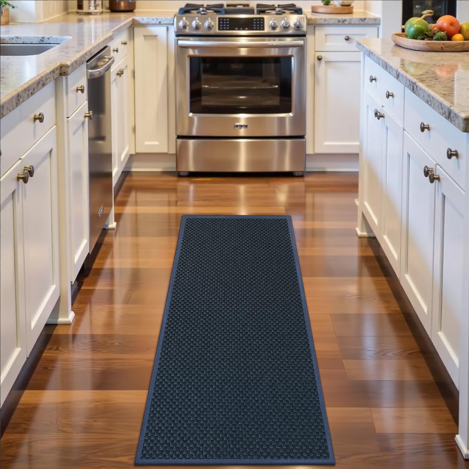 Close-up of LEKEEPGO door mat showing absorbent polyester material