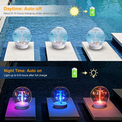 Close-up of LENONE Floating Pool Light showing color changing feature