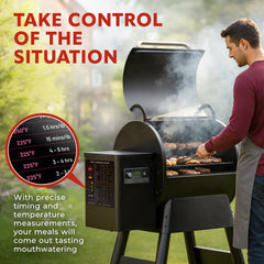 Close-up of Levain & Co XL Meat Temperature BBQ Smoker Guide Magnet details