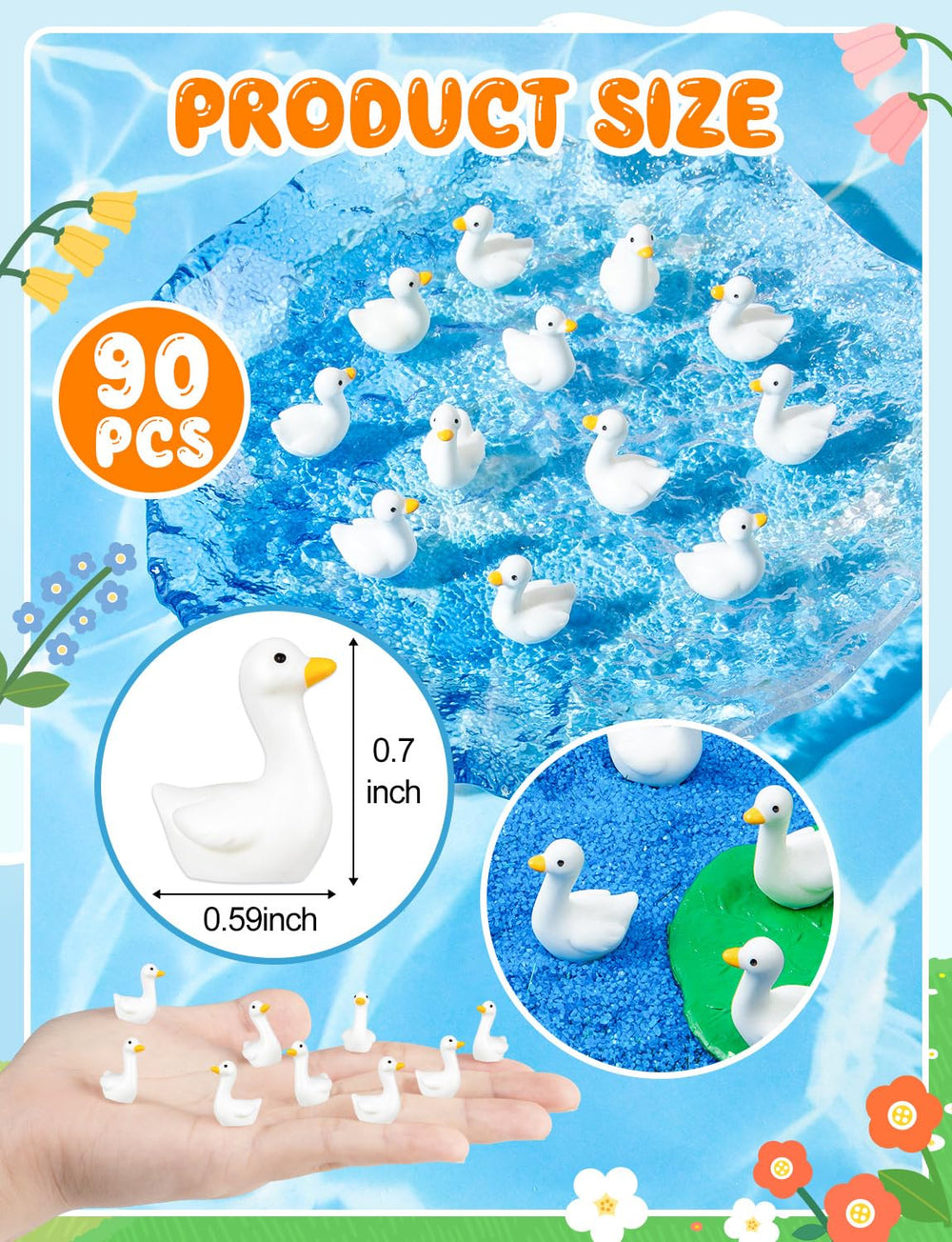 Close-up of LHSYFBZ Mini Resin Goose Figurines showing details