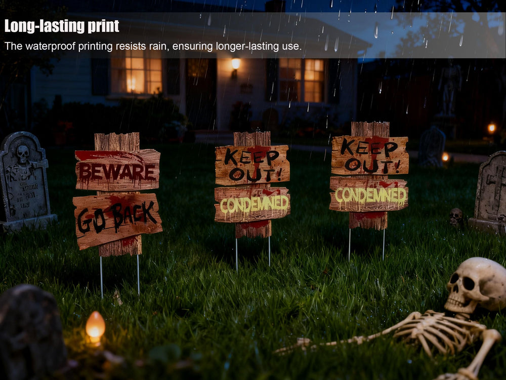Close-up of Liecho Halloween yard sign with double-sided printing