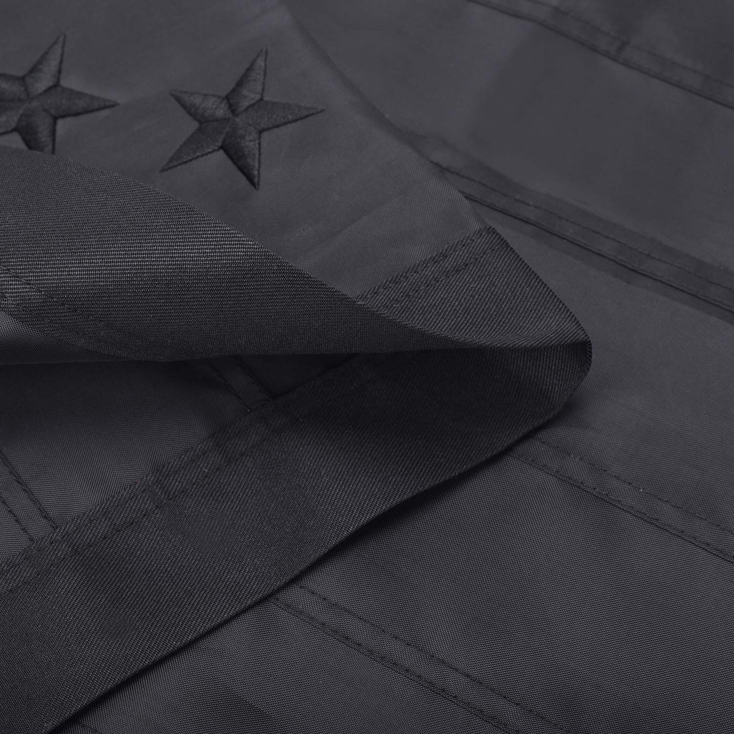 Close-up of Lifraon Black American Flag grommet detail