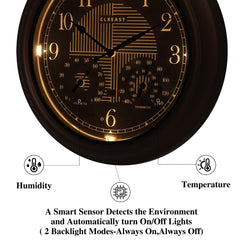 Close-up of light sensor on CLXEAST outdoor clock