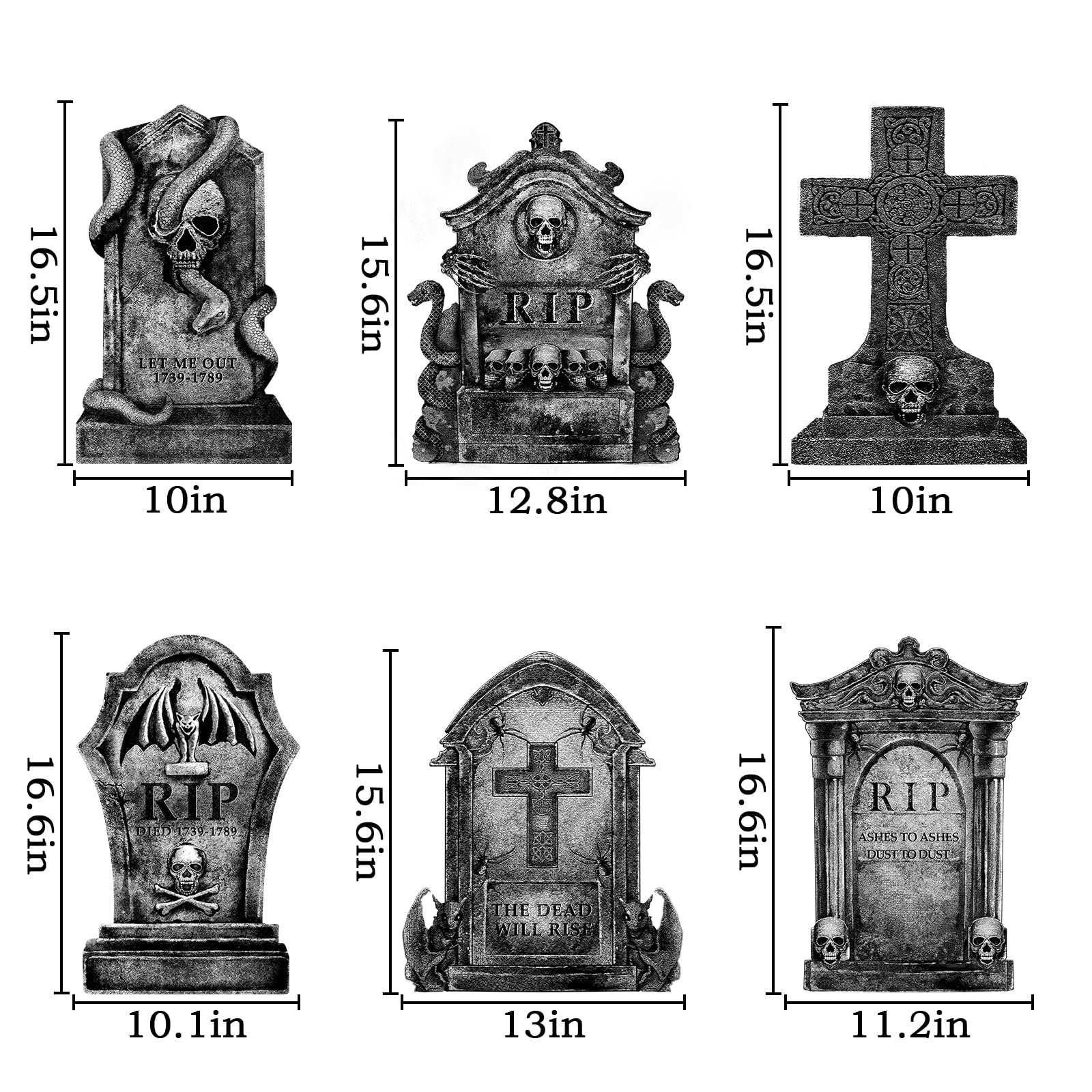 Close-up of LimBridge Halloween tombstone with skull design