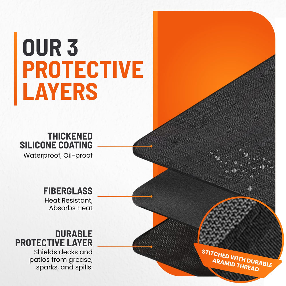 Close-up of Linda's Essentials Under Grill Mat with thick silicone coating