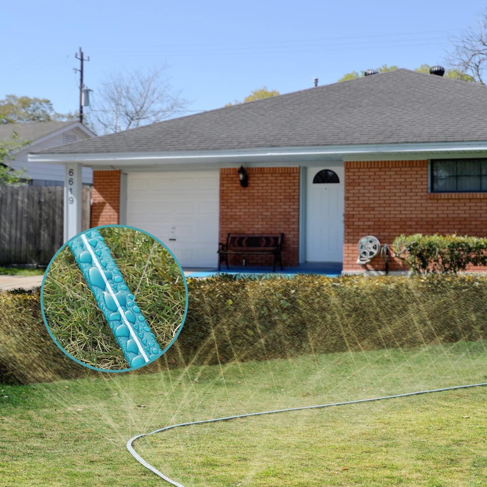 Close-up of LINEX Sprinkler Soaker Hose end cap for easy connection
