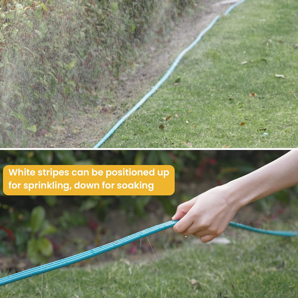 Close-up of LINEX Sprinkler Soaker Hose with removable end cap