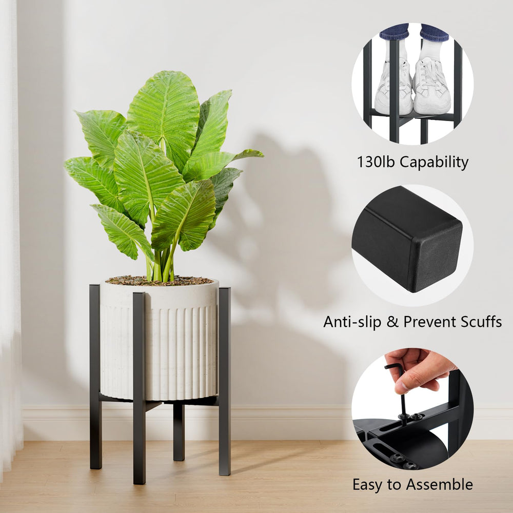 Close-up of Linpla plant stand made of thickened steel