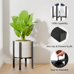 Close-up of Linpla plant stand made of thickened steel