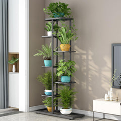 Close-up of LINZINAR 7 Tier Plant Stand metal design
