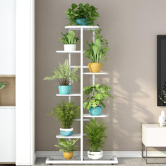 Close-up of LINZINAR 7 Tier Plant Stand metal frame