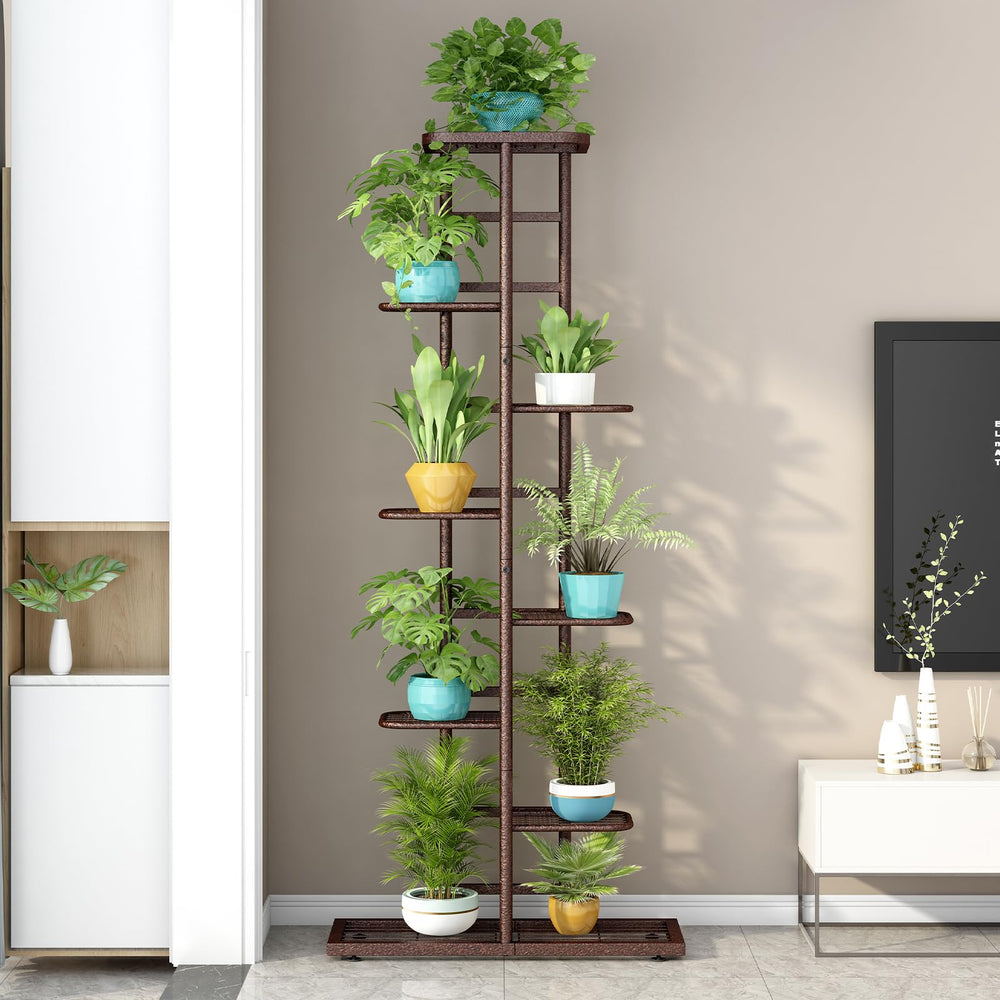 Close-up of LINZINAR 8 Tier Plant Stand's iron material