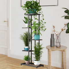 Close-up of LINZINAR plant stand's sturdy metal construction