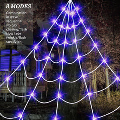 Close-up of Liveasily Spider Web Lights showing triangular design and LED bulbs