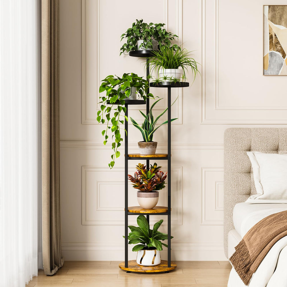 Close-up of LMGVRZK 6-Tier Indoor Plant Stand's top tier