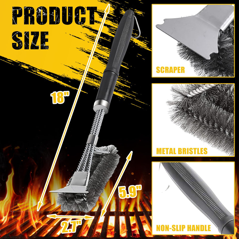 Close-up of LNVUF Grill Brush scraper and bristles