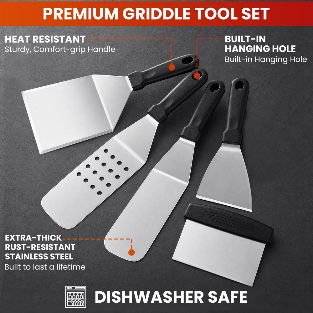 Close-up of long slotted spatula from Yekale kit