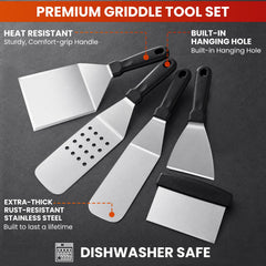 Close-up of long slotted spatula from Yekale kit