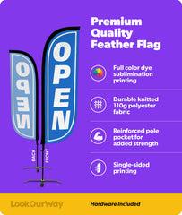 Close-up of LookOurWay Feather Flag attachment