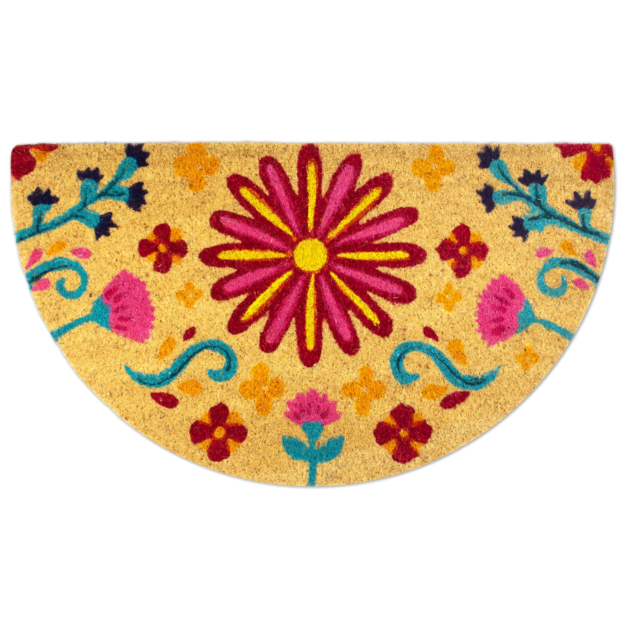 Close-up of LUA VIKA Coir Doormat non-slip backing