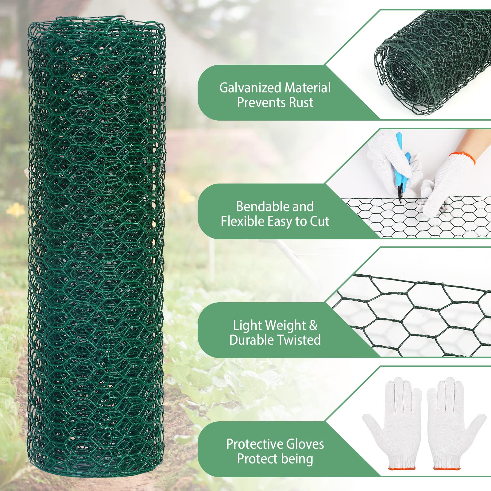 Close-up of Lucomb Chicken Wire mesh showing hexagonal pattern