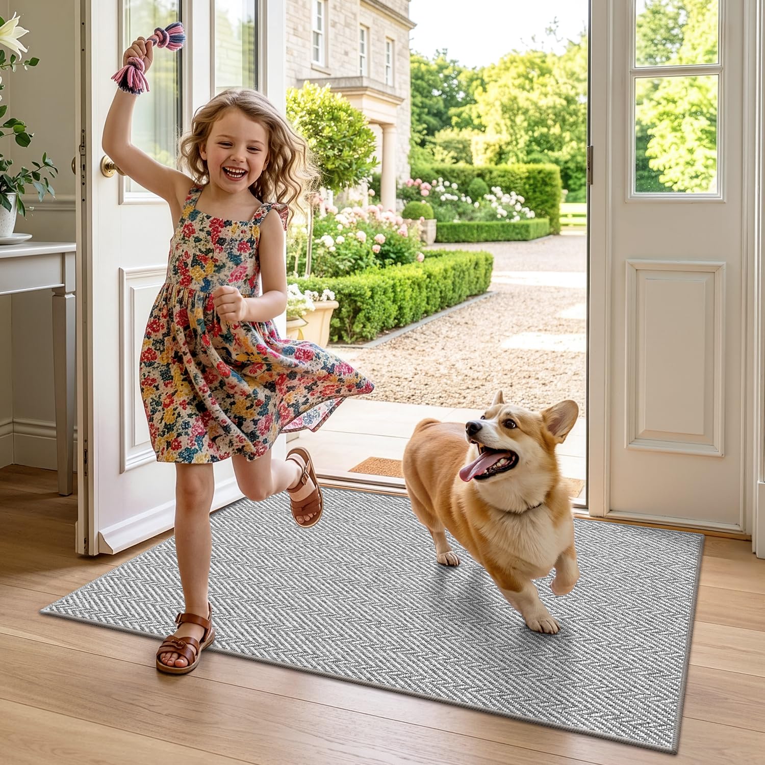 Close-up of LUMI Ultra Thin Door Mat texture