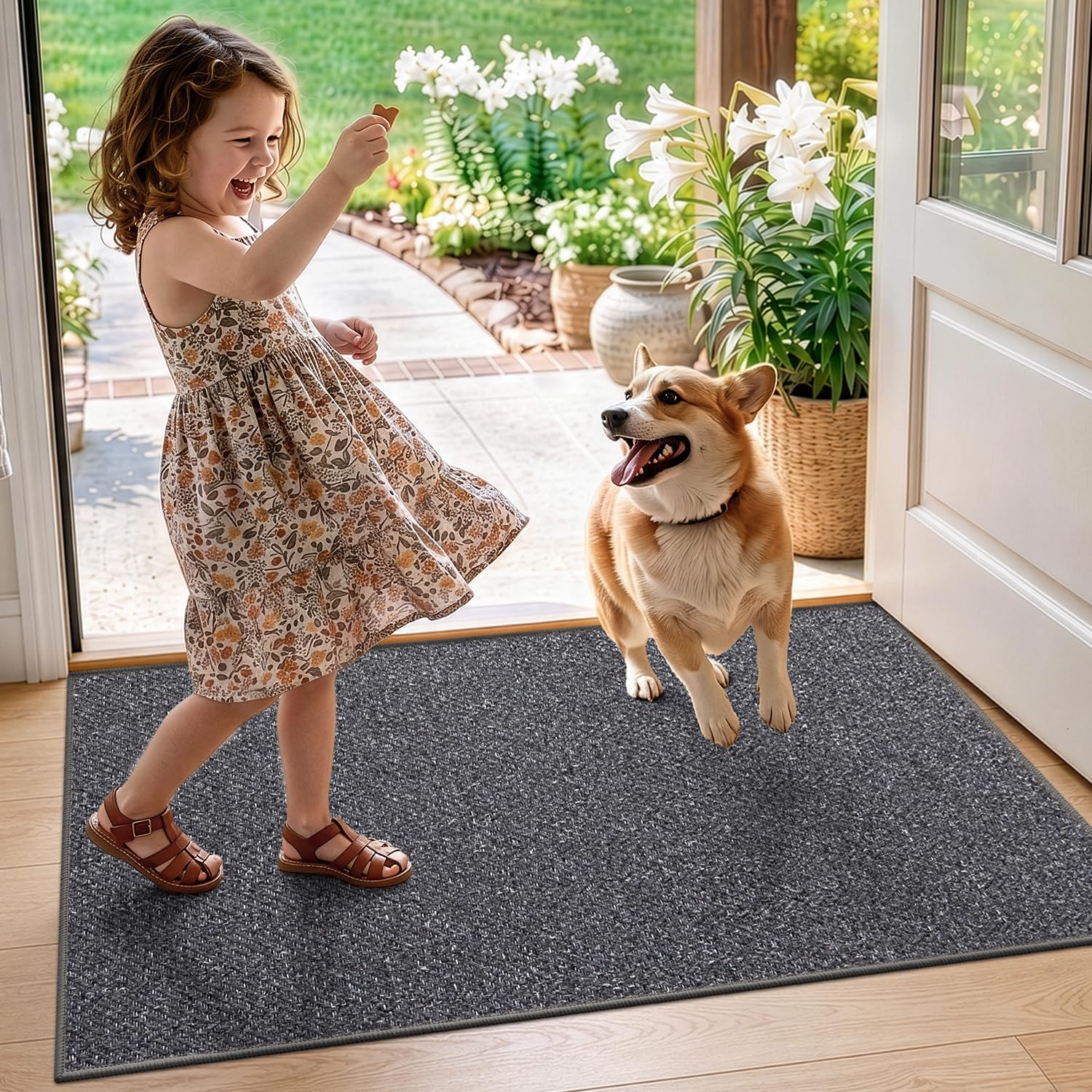 Close-up of LUMI Ultra Thin Door Mat texture