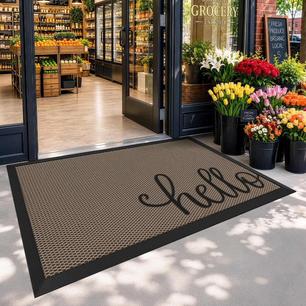 Close-up of LUMI Welcome Door Mat fibers and textures