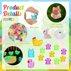 Close-up of luminous ducks and rabbits from GGSTDDUP