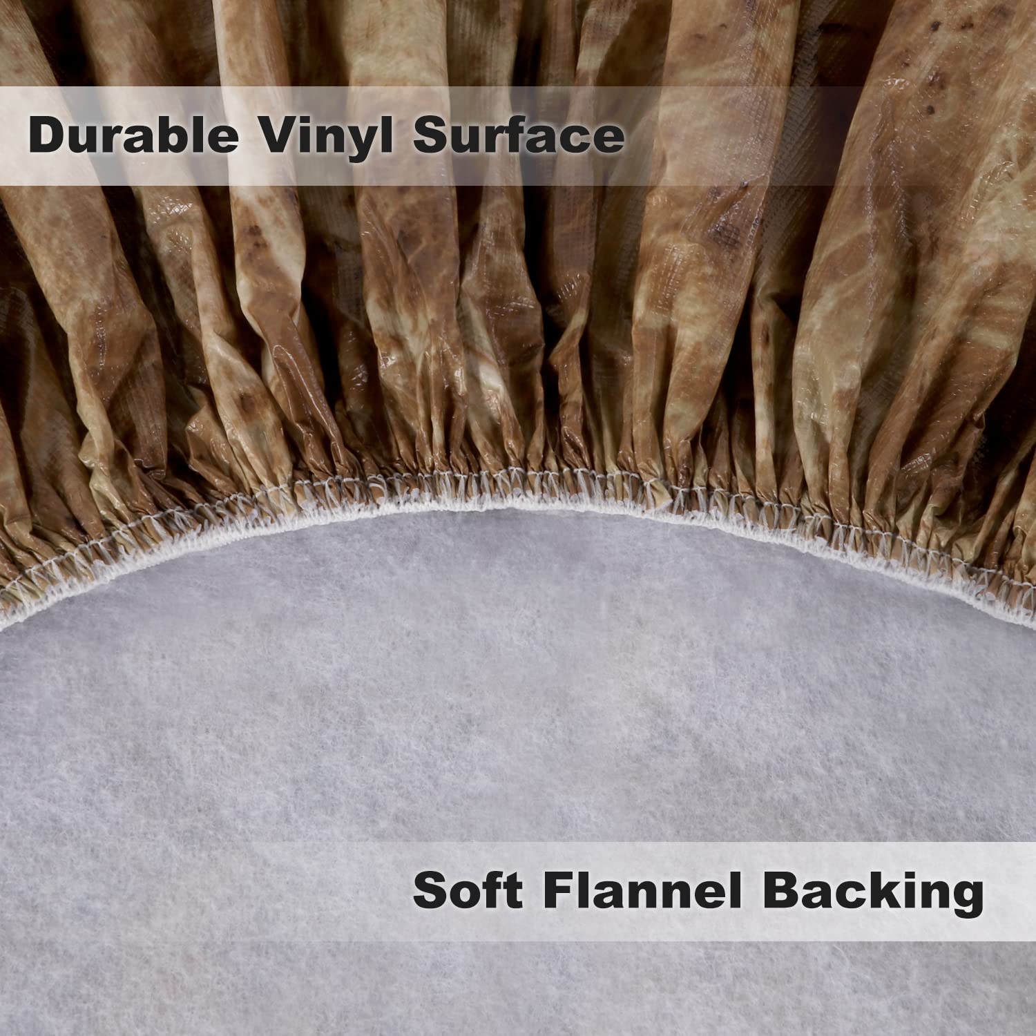 Close-up of LUSHVIDA Round Tablecloth Brown Marble texture