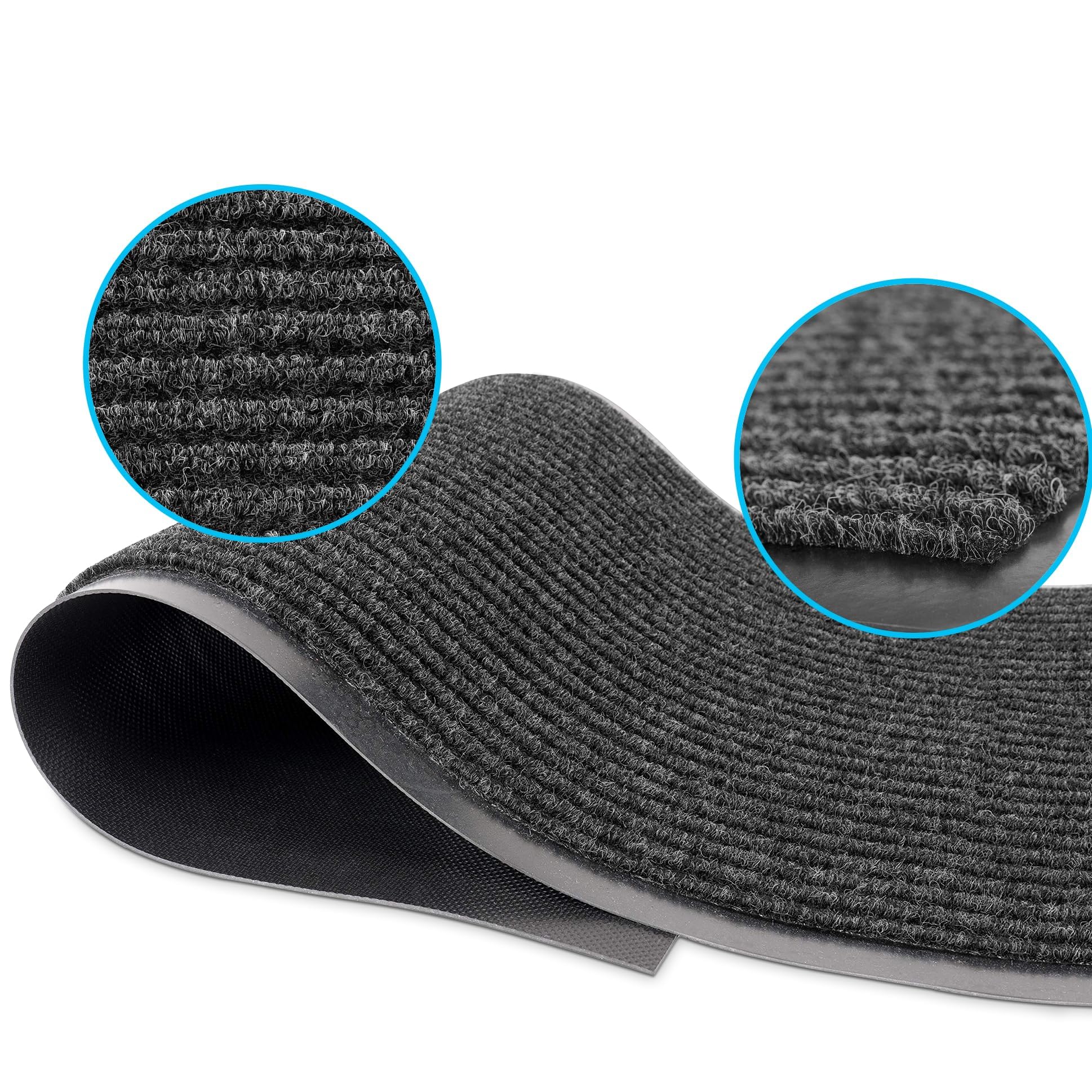Close-up of LuxUrux door mat slip-resistant backing