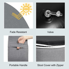 Close-up of LVTXIII Inflatable Ottoman's PVC liner