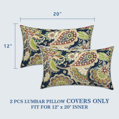 Close-up of LVTXIII lumbar pillow cover with elegant white piping