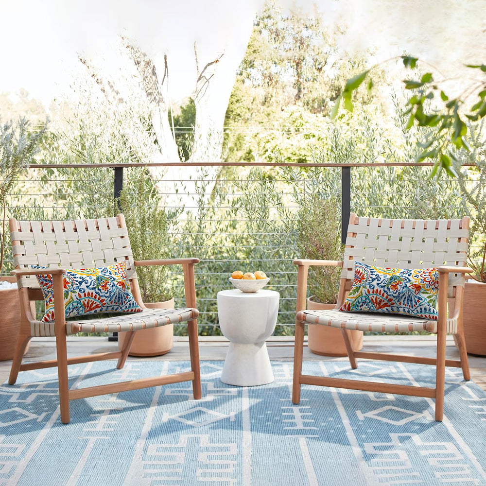 Close-up of LVTXIII Outdoor Lumbar Pillow Cover with elegant piping