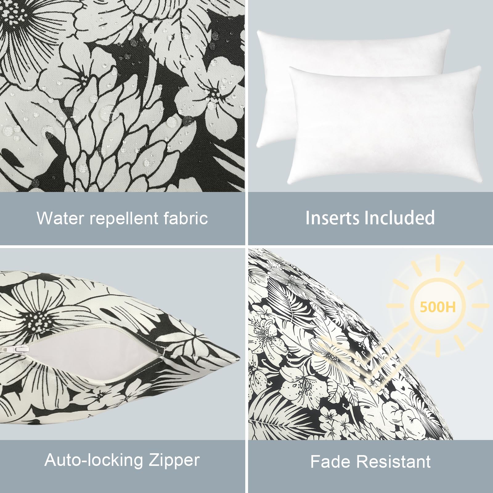 Close-up of LVTXIII Outdoor Lumbar Pillow texture and fabric