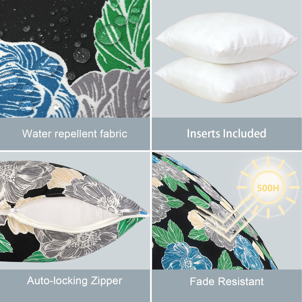 Close-up of LVTXIII Outdoor Throw Pillows zipper closure
