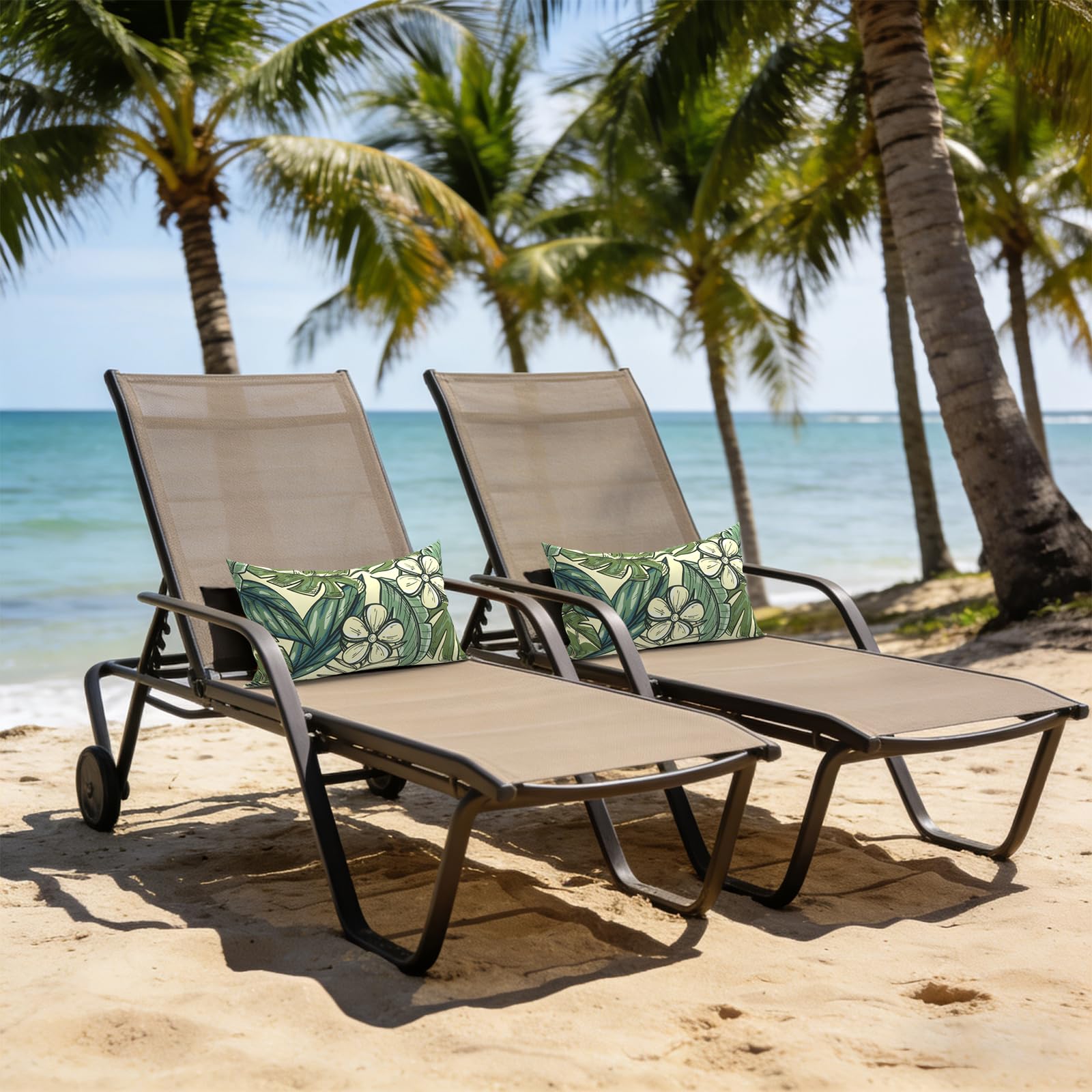 Close-up of LVTXIII Tropical Paradise lumbar pillow cover fabric