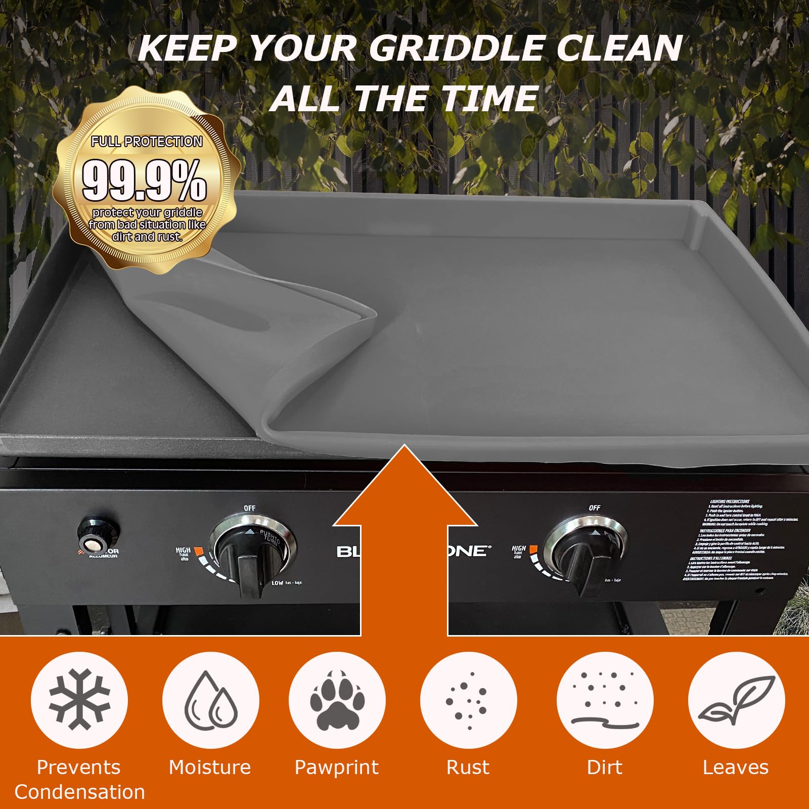 Close-up of Lyonbi Silicone Griddle Mat non-slip bottom