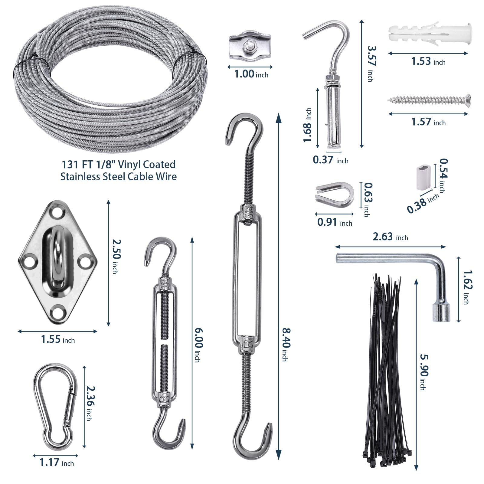 Close-up of M6 Turnbuckles from Unicaravan hardware kit