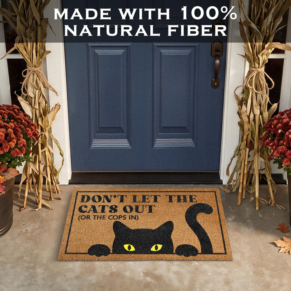 Close-up of MAINEVENT Funny Door Mat texture and fibres