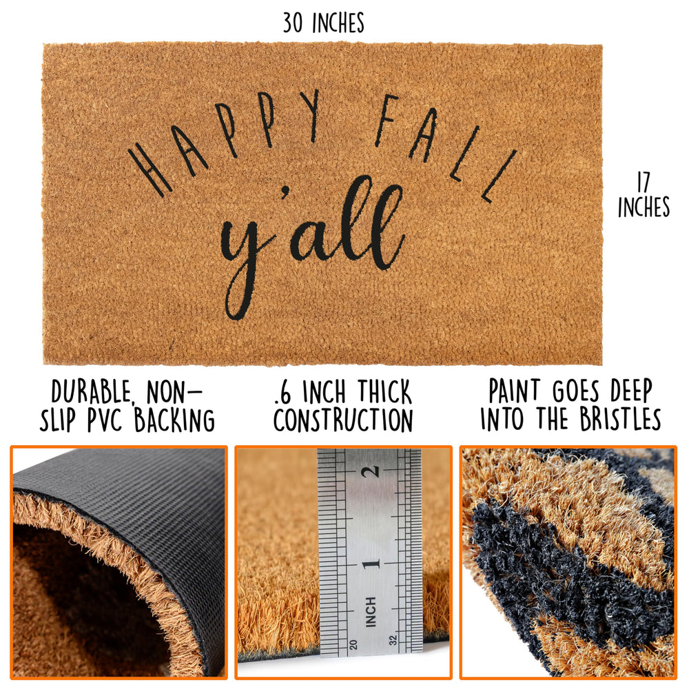 Close-up of MAINEVENT Happy Fall Y'all Doormat fibers