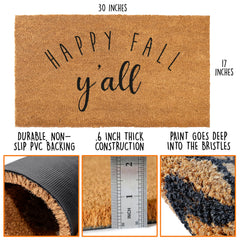 Close-up of MAINEVENT Happy Fall Y'all Doormat fibers