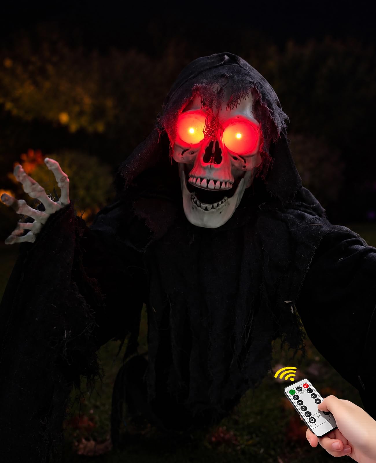 Close-up of Makevivi red glowing eyes