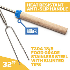 Close-up of MalloMe S'mores Stick with stainless steel fork