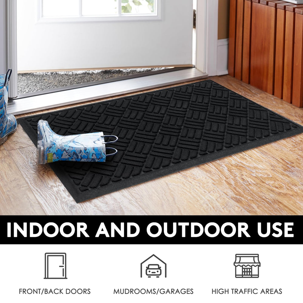 Close-up of MATALL doormat texture and rubber backing