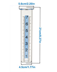 Close-up of Mateda rain gauge measurement scale