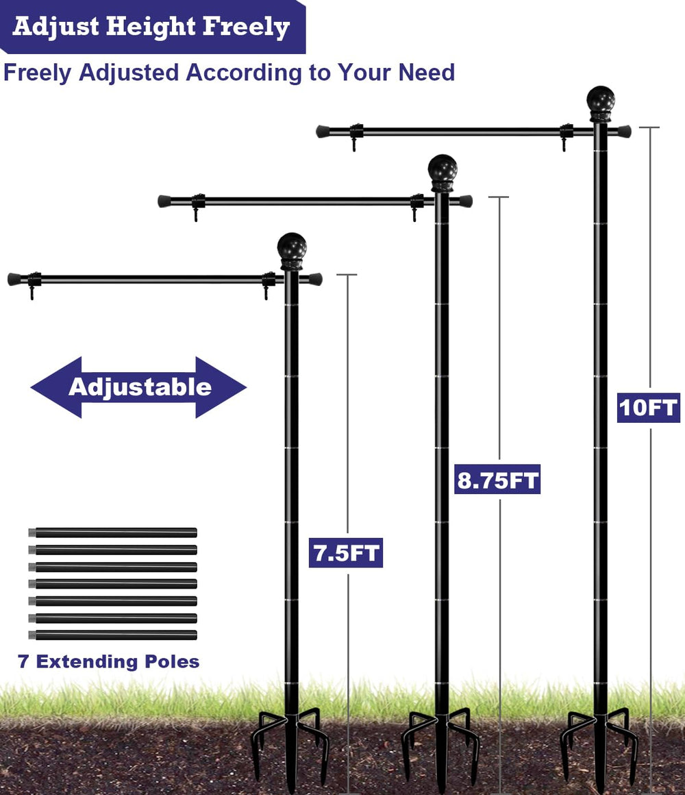 Close-up of matte black finish on flag stand