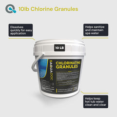 Close-up of MAV AquaDoc chlorine granules in a bowl